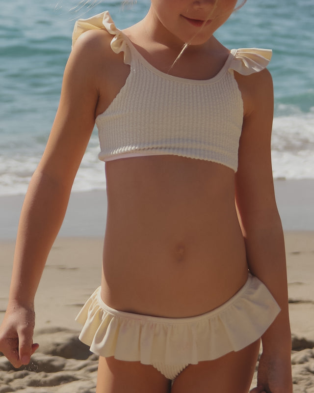 (PREORDER) The Esmee Kids Bikini - Ivory Crinkle